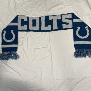 Indianapolis Colts Knit Scarf Blue Gray NFL Football Fringe